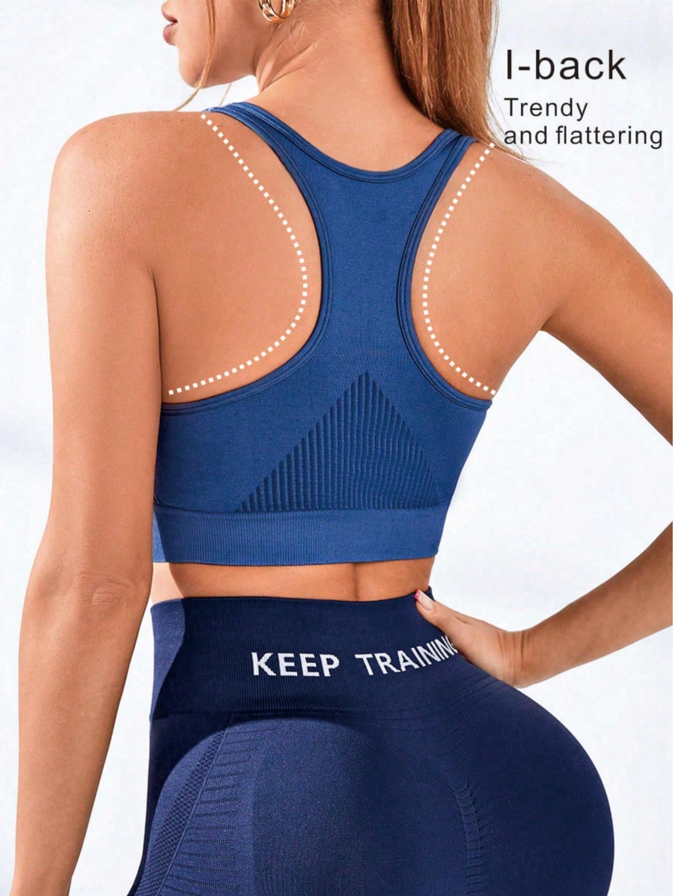 Seamless Ribbed Workout Tank Top - レディース レーサーバック スポーツブラ シームレス リブ編み ヨガ