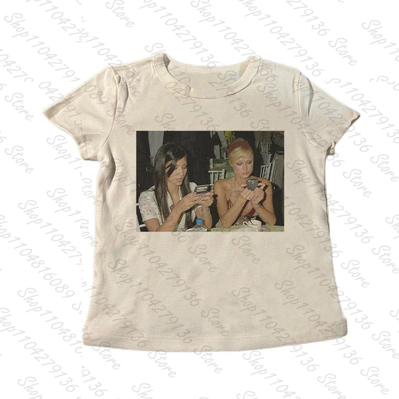 Y2K Graphic Baby Tee Crop - 2000年代パンク女性用半袖スリムヴィンテージグラフィックベビーTシャツセクシーストリートウェアエモガールズY2KスタイルクロップトップススパイダーグラフィックTシャツ