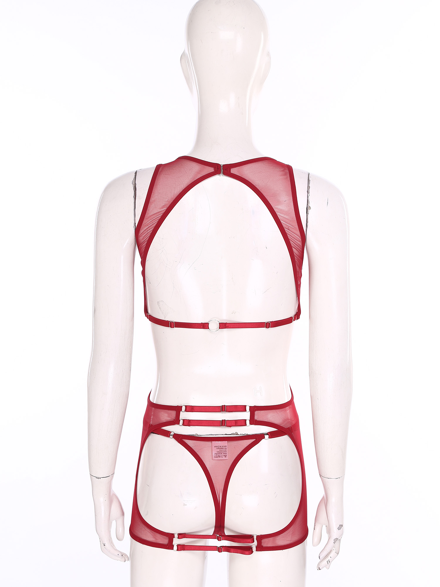 Sexy Mesh Sheer Bodycon Dress - 女性用セクシーなシースルーメッシュミニドレス、Tバックビキニカバーアップ、オープンバック、ノースリーブ、ボディコンドレス、ハネムーンやデートの夜に