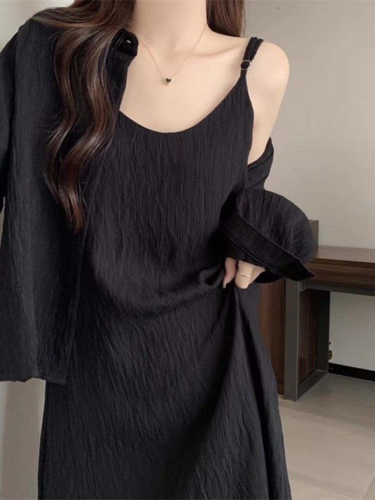 Korean Style A Line Shirt Dress - プラスサイズ夏ルーズレディースドレスシャツアウターウェアクローラースカートAラインミディスカート通気性肌に優しい韓国スタイル
