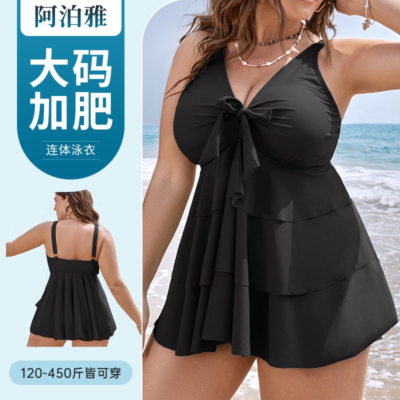 Skirts - 女性タンキニ水着ノースリーブ水着プラスサイズハイウエスト水着フリルスカートソリッドブラック水着ツータミー