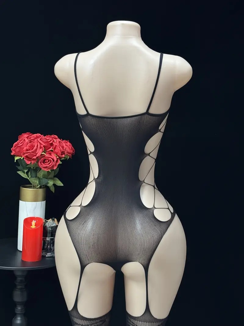 セクシーなサスペンダーストッキングジャンプスーツ、両側にフィ - Lingerie のレビューと価格