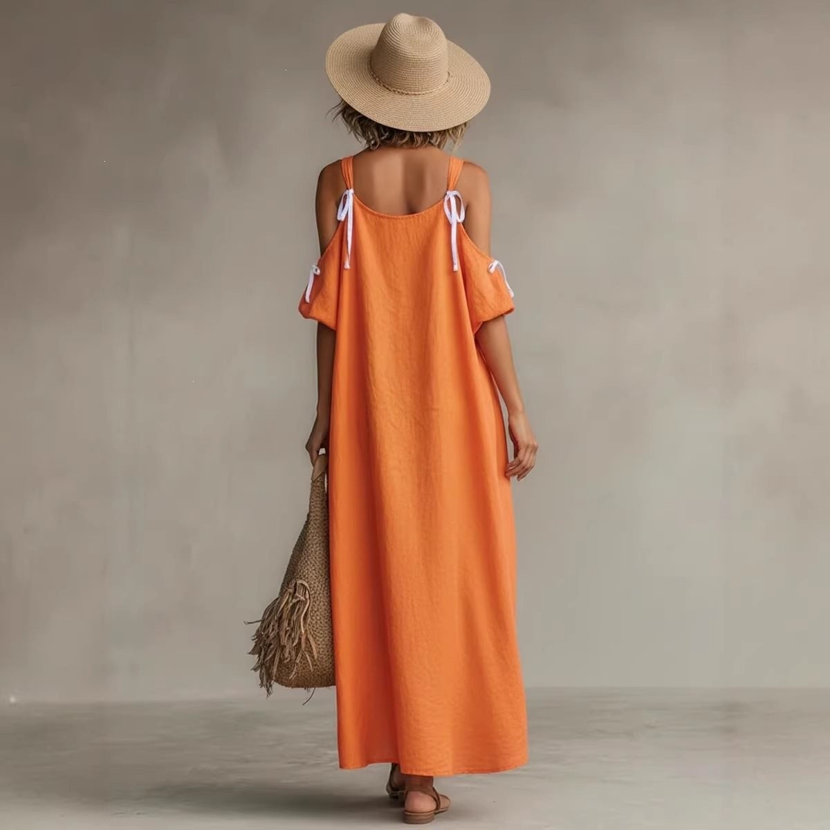 夏の女性用ドレス パフスリーブ ホルターネックドレス レディ - Off Shoulder Puff Sleeve Sundress のレビューと価格
