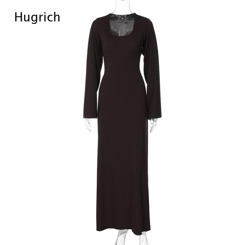 女性用エレガントなリブニットマキシドレス、ロングベルスリーブ - Bodycon Long Sleeve Ribbed Dress のレビューと価格