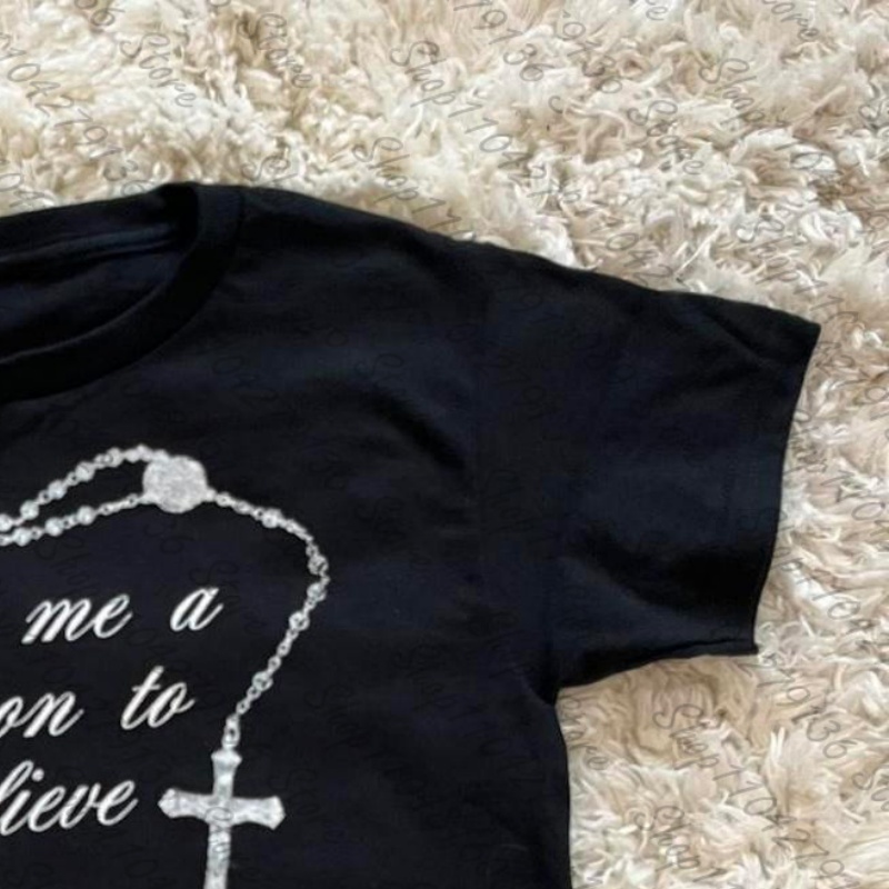 2000年代女性服 Y2Kファッション ヴィンテージ ストリ - Y2K Graphic Baby Tee Crop のレビューと価格