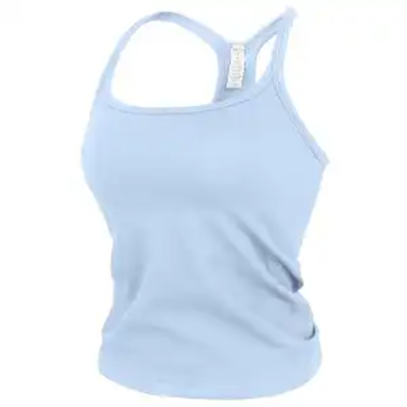 レディース リブ編みシームレスタンクトップ 内蔵ブラ スリム - Seamless Ribbed Workout Tank Top のレビューと価格