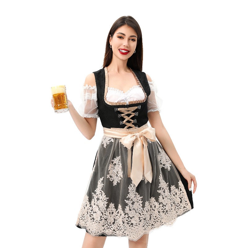 大人女性用オクトーバーフェストコスプレドレス レースメッシュ - Dresses のレビューと価格