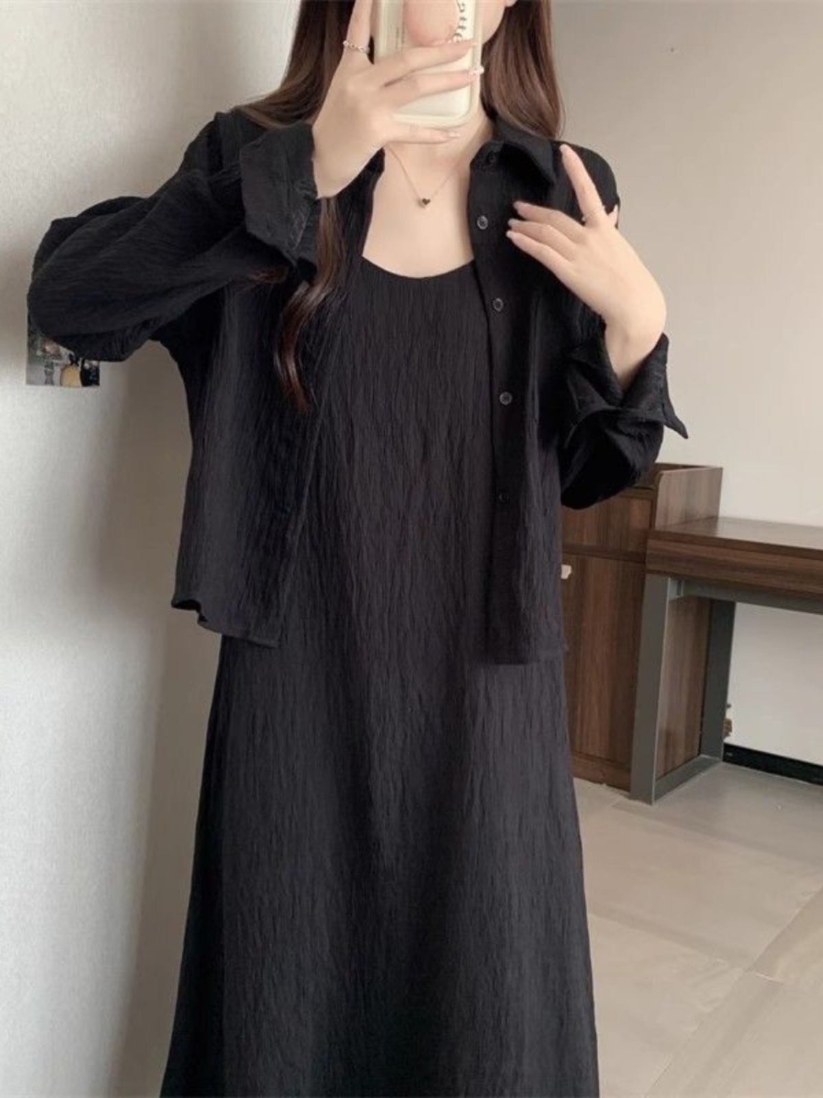 プラスサイズ夏ルーズレディースドレスシャツアウターウェアクロ - Korean Style A Line Shirt Dress のレビューと価格