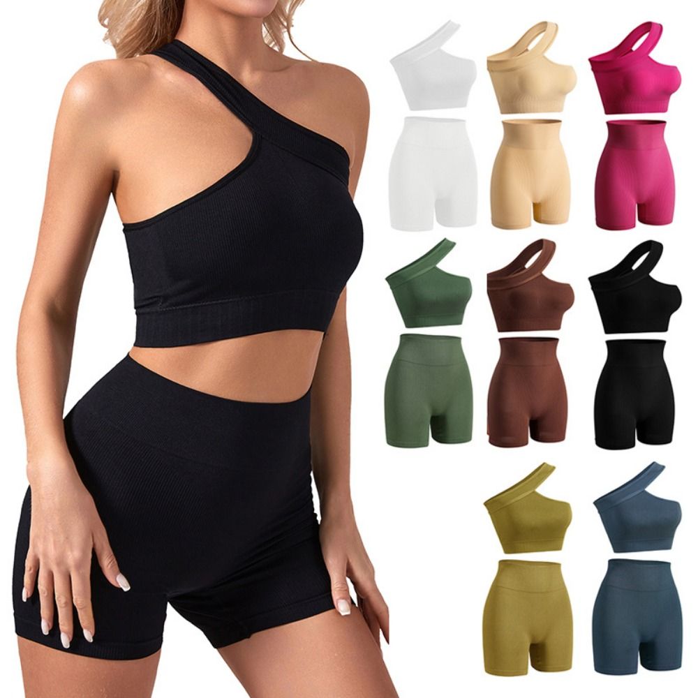 2点セット カジュアル シームレス レディース ワークアウト - Seamless Ribbed Workout Tank Top のレビューと価格
