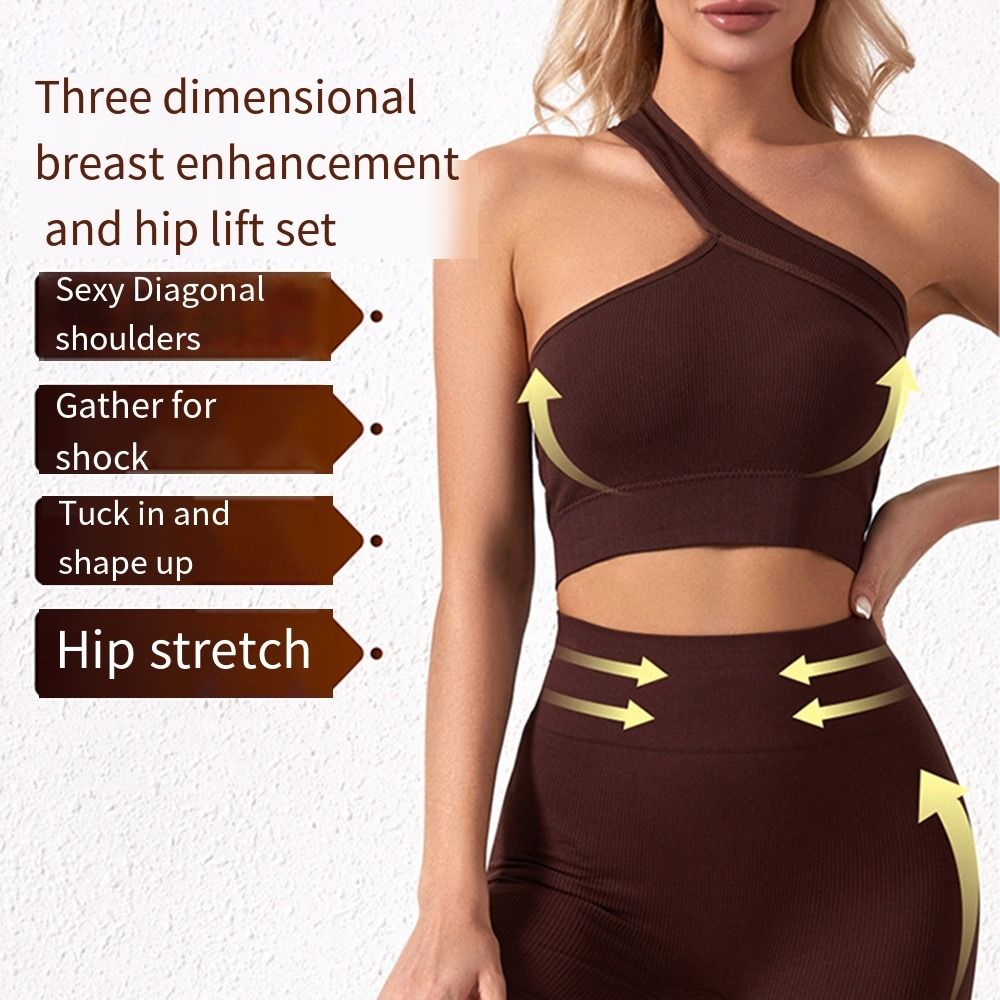 2点セット、カジュアルでシームレスな女性用ワークアウトウェア - Seamless Ribbed Workout Tank Top のレビューと価格