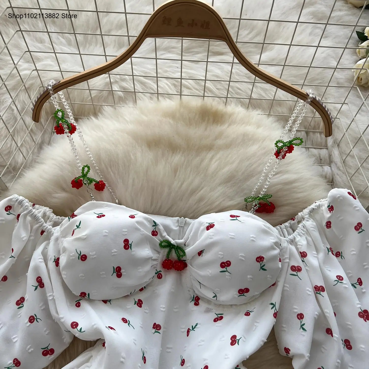 パフスリーブ オフショルダー プリント スイートドレス Aラ - Off Shoulder Puff Sleeve Sundress のレビューと価格