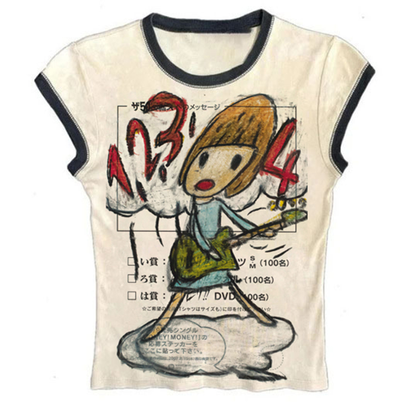 Y2K 韓国人気服エモ夏ベビー Tシャツストリートゴシック原 - Y2K Graphic Baby Tee Crop のレビューと価格