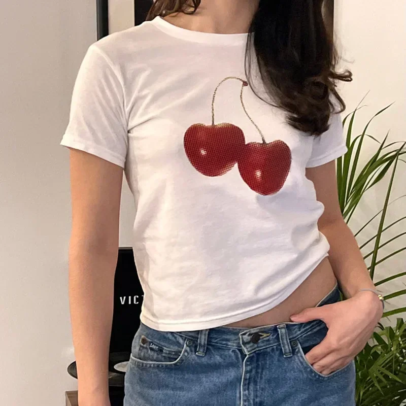 美的な夏のベビーTシャツ、ストリートウェア、ゴス、原宿、レタ - Y2K Graphic Baby Tee Crop のレビューと価格