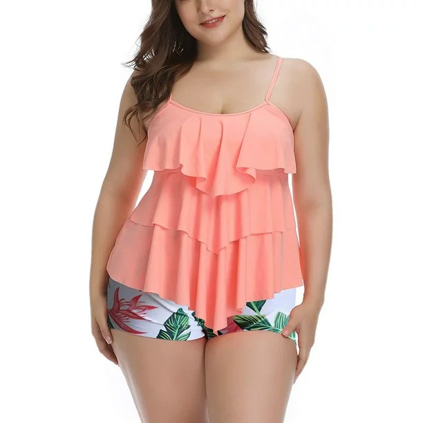 女性水着ビキニプラスサイズビキニ花柄水着スパゲッティストラッ - Swimwear のレビューと価格