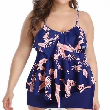 女性水着ビキニプラスサイズビキニ花柄水着スパゲッティストラッ - Swimwear のレビューと価格