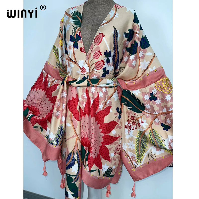 WINYI レディース秋物ドレス カーディガン ルーズロング - Boho Summer Beach Maxi Dress のレビューと価格