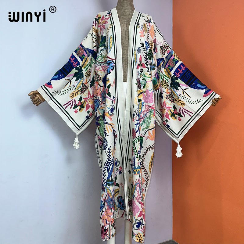 Winyi-ビーチ用の着物,自由奔放に生きるスタイル,長袖, - Boho Summer Beach Maxi Dress のレビューと価格