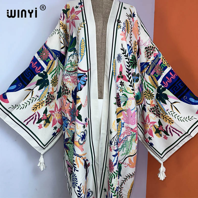 Winyi-ビーチ用の着物,自由奔放に生きるスタイル,長袖, - Boho Summer Beach Maxi Dress のレビューと価格