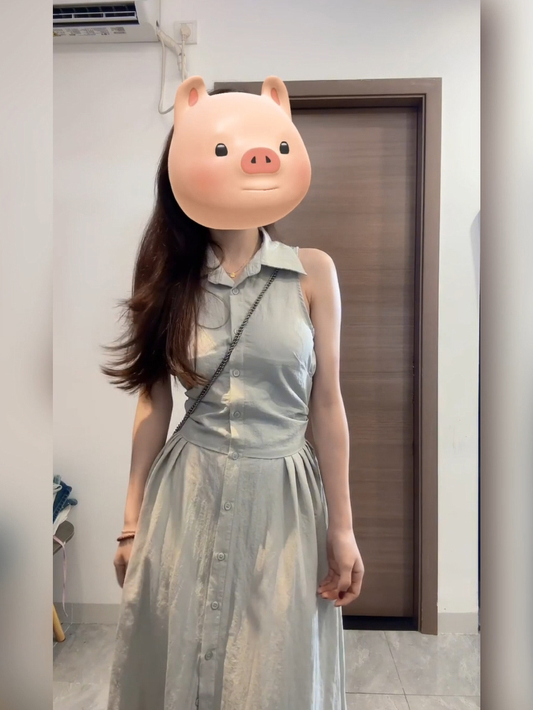 XZY シックカジュアル襟付きノースリーブシャツドレス女性の - Korean Style A Line Shirt Dress のレビューと価格