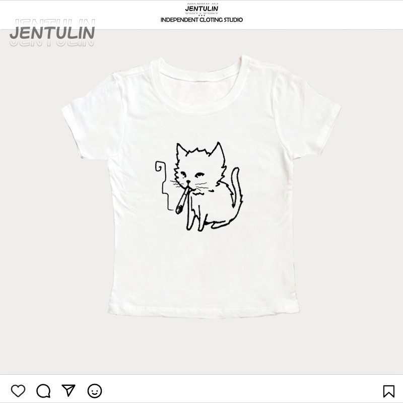 韓国スタイルY2K 90年代クロップトップ原宿ストリートウェ - Y2K Graphic Baby Tee Crop のレビューと価格