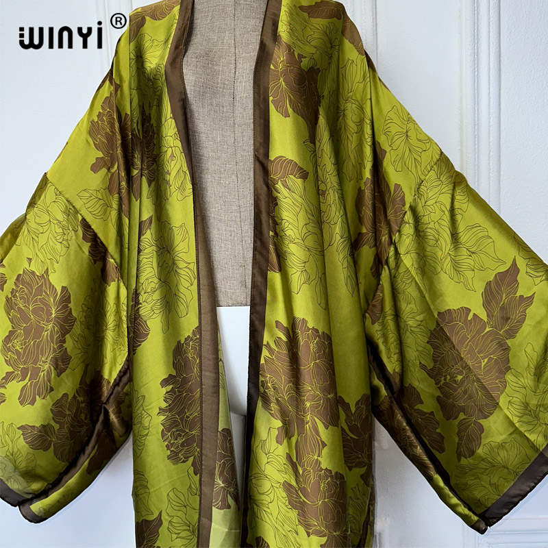Winyi-女性のボヘミアンプリント着物,カーディガン,ビー - Boho Summer Beach Maxi Dress のレビューと価格