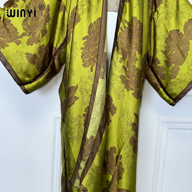 Winyi-女性のボヘミアンプリント着物,カーディガン,ビー - Boho Summer Beach Maxi Dress のレビューと価格