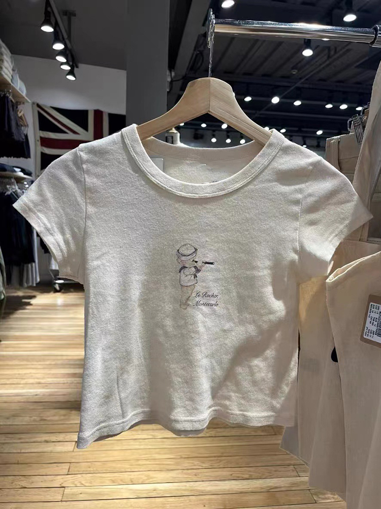 女性用半袖ラウンドネックTシャツ,サマースタイル,コットン, - Y2K Graphic Baby Tee Crop のレビューと価格