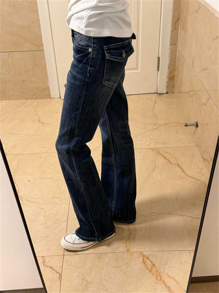 女性のローライズデニムパンツ Y2K ストレートレッグジーン - Jeans のレビューと価格