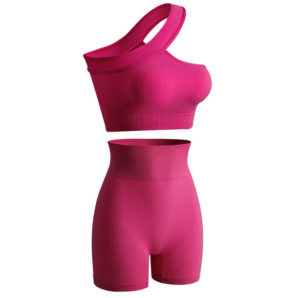 2ピース カジュアル シームレス レディース ワークアウトセ - Seamless Ribbed Workout Tank Top のレビューと価格