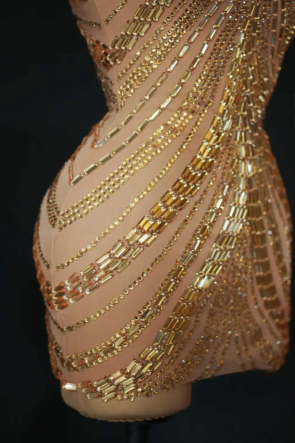 キラキラドレス女性用ストレッチラインストーンナイトクラブプロ - Sparkly Rhinestone Club Party Dress のレビューと価格