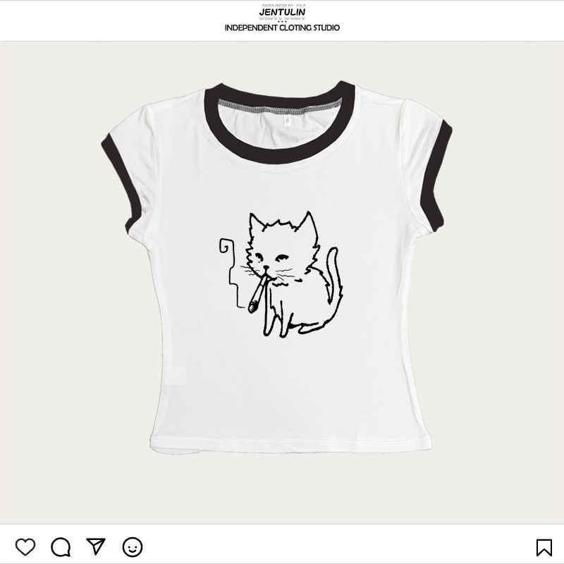 韓国スタイルY2K 90年代ベビーTシャツ原宿ストリートウェ - Y2K Graphic Baby Tee Crop のレビューと価格